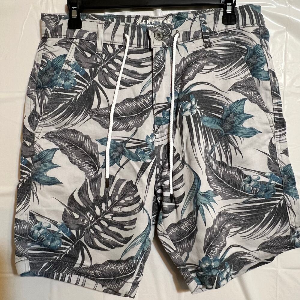 Levi’s Tropical Shorts Mens 31 Palm Leaf Print Drawstring Summer Beach